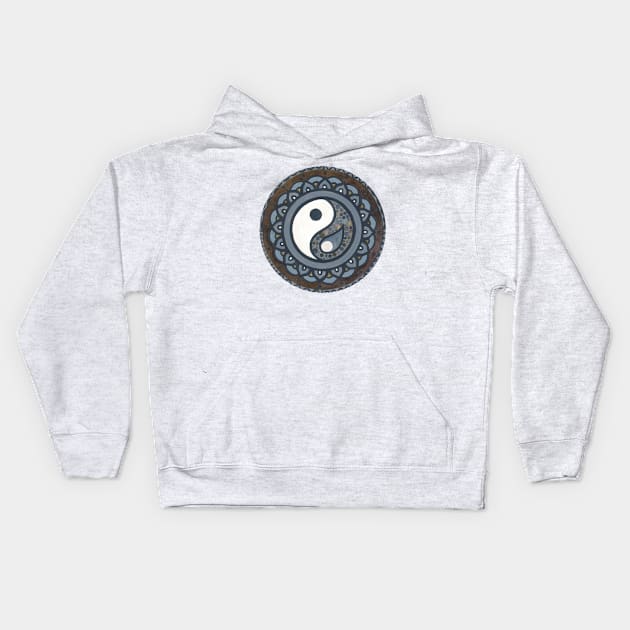 Mandala Yin and Yang, variant 2 Kids Hoodie by Kunst und Kreatives